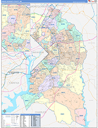 Prince George'sCounty, MD Wall Map Color Cast Style 2026